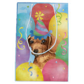 Birthday Balloons Dachshund Medium Cadeauzakje (Achterkant)