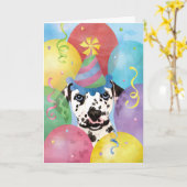 Birthday Balloons Dalmatian Kaart (Gele Bloem)