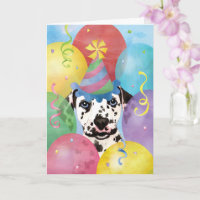 Birthday Balloons Dalmatian Kaart