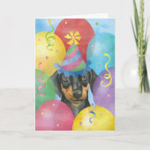 Birthday Balloons Doberman Kaart (Voorkant)