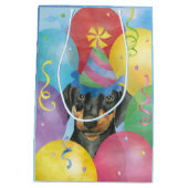 Birthday Balloons Doberman Medium Gift Bag Cadeauzakje (Achterkant)