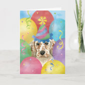 Birthday Balloons English Setter Kaart (Voorkant)
