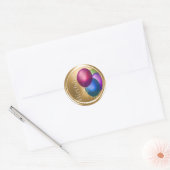 Birthday Balloons Envelope Seal Ronde Sticker (Envelop)