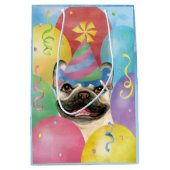Birthday Balloons French Buldog Medium Gift Bag Cadeauzakje (Voorkant)