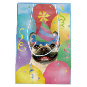 Birthday Balloons French Buldog Medium Gift Bag Cadeauzakje (Achterkant)
