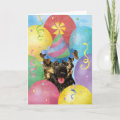 Birthday Balloons German Shepherd Card Kaart (Voorkant)