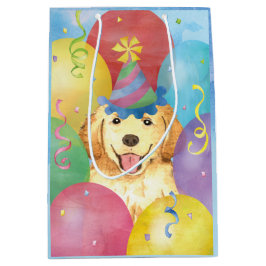 Birthday Balloons Golden Retriever Medium Cadeauzakje
