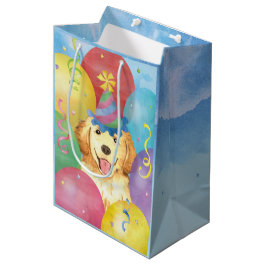 Birthday Balloons Golden Retriever Medium Cadeauzakje