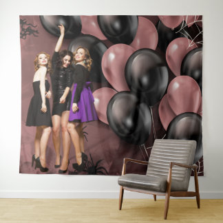Birthday Balloons Gothic Party Backdrop Wandkleed