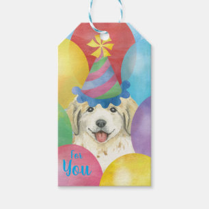 Birthday Balloons Great Pyreneeën Gift Labels Cadeaulabel