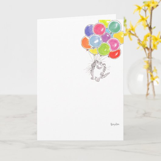 BIRTHDAY BALLOONS KAART (Gele Bloem)