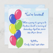 Birthday Balloons Kaart (Voorkant / Achterkant)