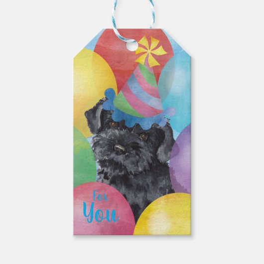 Birthday Balloons Kerry Blue Terrier Cadeaulabel (Voorkant)