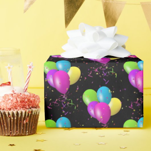 Birthday Balloons met confetti Cadeaupapier (Verjaardagsfeest)
