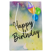 Birthday Balloons over Waterverf Medium Cadeauzakje (Voorkant)