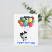 Birthday Balloons Panda Bear Briefkaart (Staand voorkant)