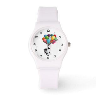 Birthday Balloons Panda Bear Horloge