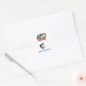 Birthday Balloons Panda Bear Ronde Sticker (Envelop)