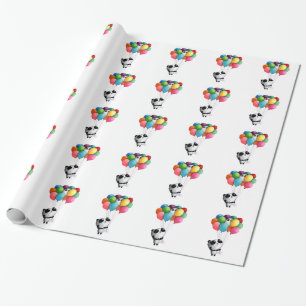 Birthday Balloons Panda Beer Cadeaupapier