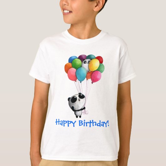 Birthday Balloons Panda Beer T-shirt (Voorkant)