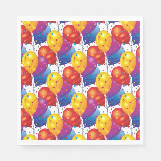 Birthday Balloons Paper Napkins Servet (Voorkant)