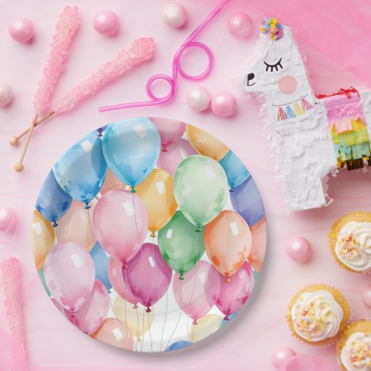 Birthday Balloons Papieren Bordje (Feest)