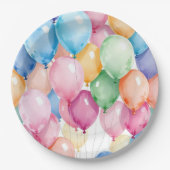 Birthday Balloons Papieren Bordje (Voorkant)