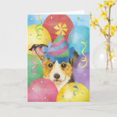 Birthday Balloons Pembroke Welsh Corgi Kaart (Gele Bloem)
