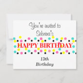 Birthday Balloons Polka Dots Kaart (Voorkant)