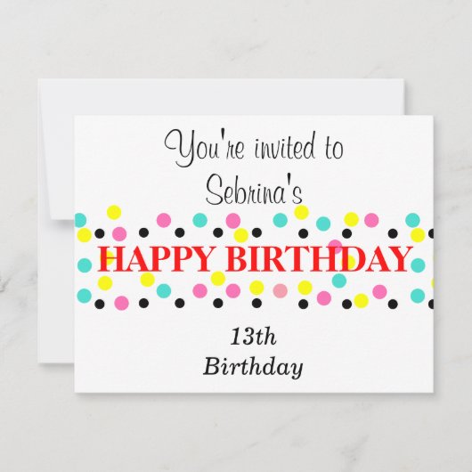 Birthday Balloons Polka Dots Kaart (Voorkant)