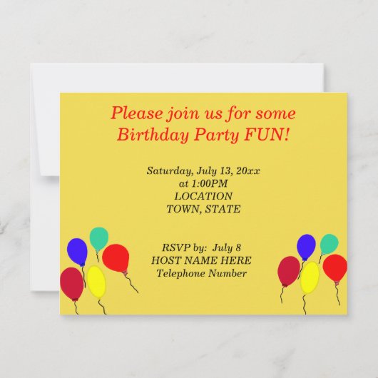 Birthday Balloons Polka Dots Kaart (Achterkant)