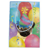 Birthday Balloons Pug Medium Gift Bag Medium Cadeauzakje (Achterkant)