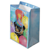 Birthday Balloons Rottweiler Medium Gift Bag Medium Cadeauzakje (Achterkant Gekanteld)