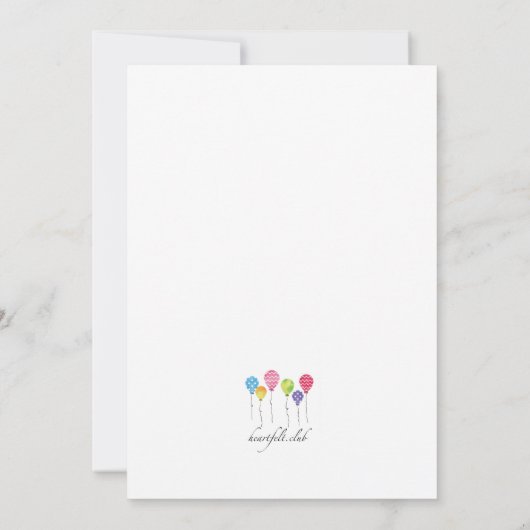 Birthday Balloons Uitnodiging (Achterkant)