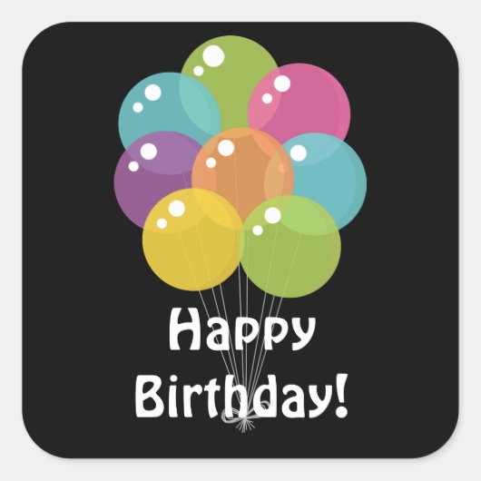 Birthday Balloons unisex party sticker (Voorkant)