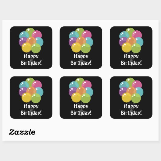 Birthday Balloons unisex party sticker (Vel)