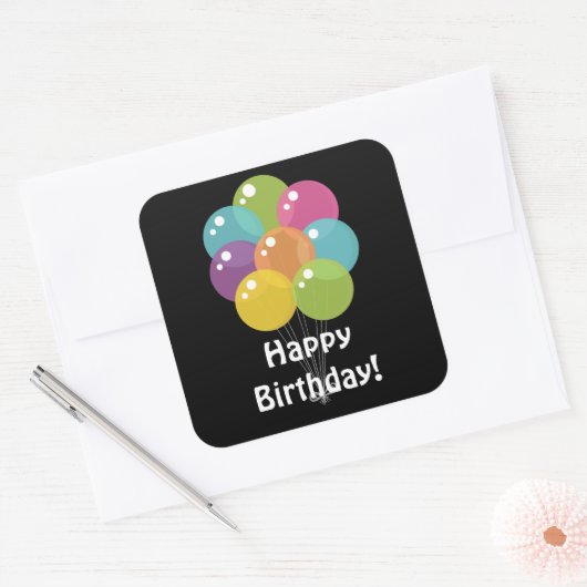 Birthday Balloons unisex party sticker (Envelop)
