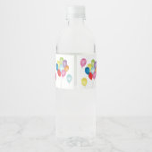 Birthday Balloons Waterflesetiket Waterfles Etiket (Achterkant)