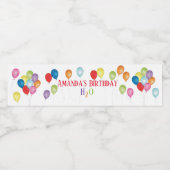 Birthday Balloons Waterflesetiket Waterfles Etiket (Enkel label)
