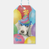 Birthday Balloons Weimaraner Gift Labels Cadeaulabel (Voorkant)