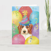 Birthday Balloons Welsh Springer Spaniel Kaart (Voorkant)
