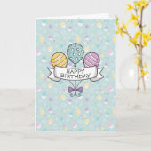 Birthday Balloons wenskaart Kaart (Gele Bloem)