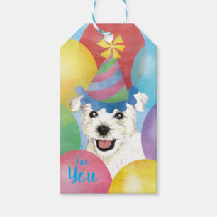 Birthday Balloons Westie Gift Labels Cadeaulabel