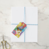 Birthday Balloons Wire Fox Terrier Cadeaulabel (Met Touw)