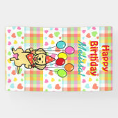 Birthday Balloons Yellow Labrador Banner (Horizontaal)