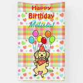 Birthday Balloons Yellow Labrador Banner (Verticaal)