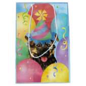 Birthday Balloons Yorkie Medium Gift Bag Cadeauzakje (Voorkant)