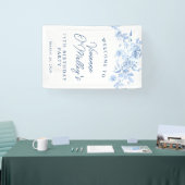 Birthday Banner 75th Birthday Party Blue Floral (Beurs)