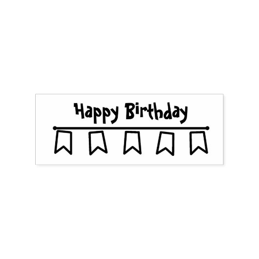 Birthday Banner Art Stamp Rubberstempel (Afrduk)