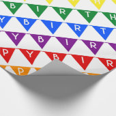 Birthday banners regenboog cadeaupapier (Hoek)